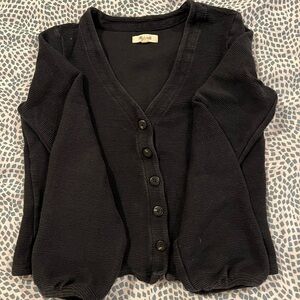 Madewell Black Ribbed Top
